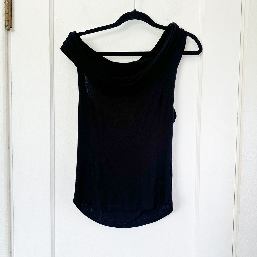 Free People | Draped Twist Off the Shoulder Knit Top in Black